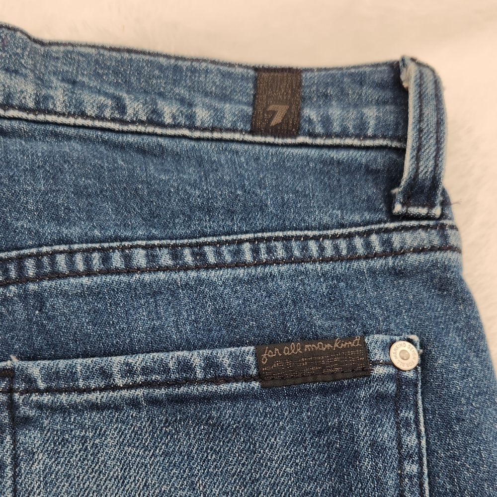 7 For All Mankind Mega Flare High Wasited Greenwich Jeans Womens Size 27 - Picture 8 of 16